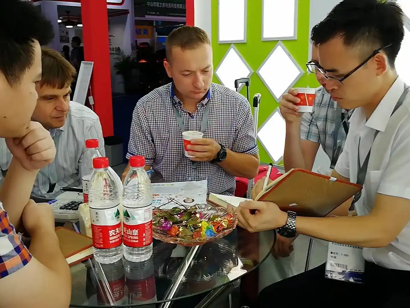 International customers touring factory