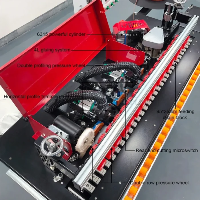 Beichen DW802 Wood Edge Banding Machine with Trimming Function PLC & Motor Core Components J Shape Design - Image 2