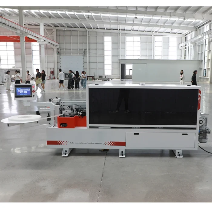 Automatic Edge Banding Machine DW330 PLC Control Double Row Press Wheels Profile Trimming Arc Scraper No Glue Residue - Image 5