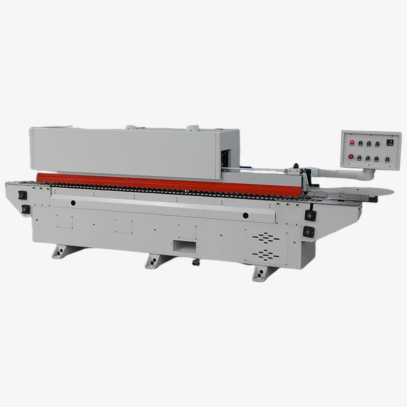 H29b5b0b4c35d4199842310c92af27d1cy.webp Automatic Edge Banding Machine DW330 PLC Control Double Row Press Wheels Profile Trimming Arc Scraper No Glue Residue - Image 1