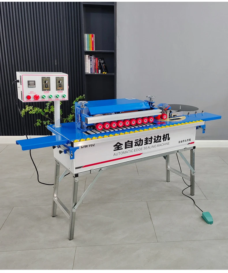 DW102 Melamine Plate Automatic Edge Banding Machine With Pre Milling and Corner Rounding