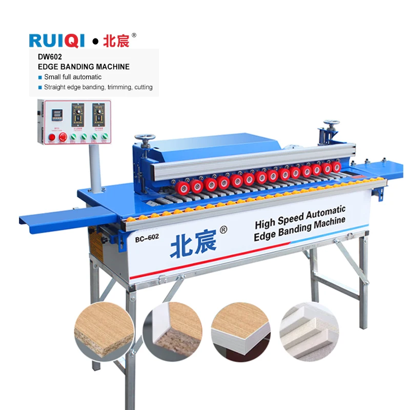 H46313b37f51e4967b1b885b130ca407bt.webp DW602 Feed Automatic Edge Banding Machine Small Wood Working Cabinet Bander Melamine Plate Motor Bearing Plywood Production - Image 1