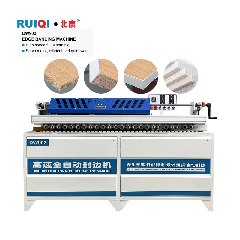 H93839f9290344f9ba34340b8f15c0144a.webp DW902 Edge Banding Straight Line Woodworking Panel Furniture Pvc 90 Degree Automatic Edge Banding Machine - Image 1