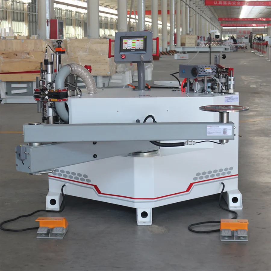 Folding Arm Curve Edgebander Edge Bander Woodworking Automatic Curve Edge Banding Machine With Trimming