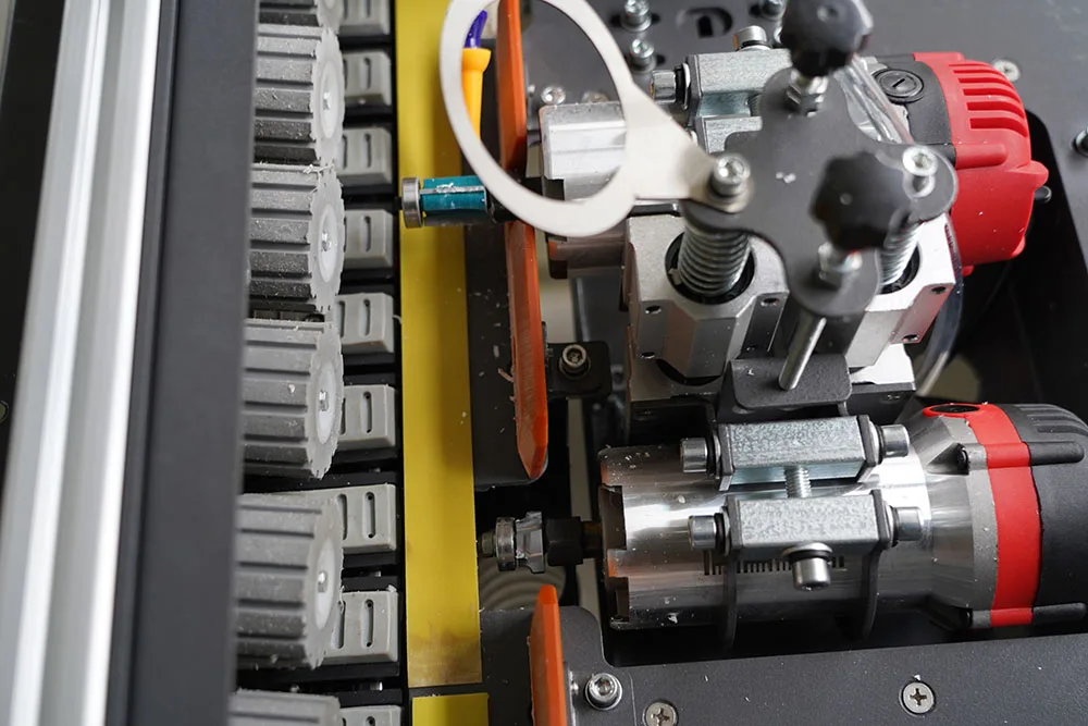 Portable Small Woodworking 45 Degree Bevel Semi Automatic Edging Machine Pvc Edge Banding Machine